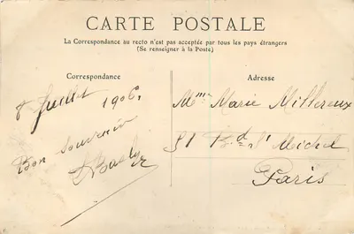 Stara pocztówka La Tour des Dames de France — Rewers