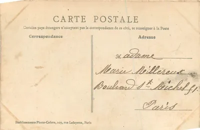 Bilhete postal antigo Corbeil quai de la pecherie — Verso