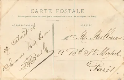 Bilhete postal antigo Vouvray margens da cisse — Verso
