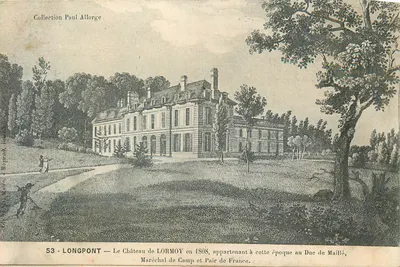 Bilhete postal antigo 53 Longpont o castelo de Lormoy em 1808