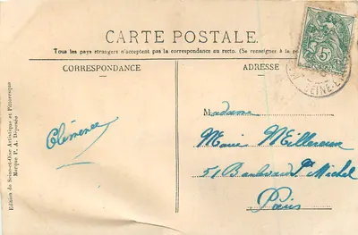 Bilhete postal antigo 53 Longpont o castelo de Lormoy em 1808 — Verso