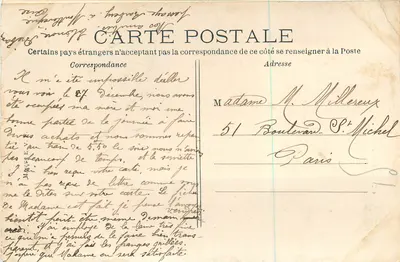 Bilhete postal antigo 67 Montleveque o castelo — Verso