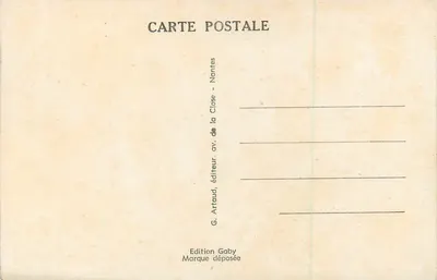 Mayenne — Vista do Ponte Nova e Igreja Nossa Senhora — G. Artaud, Nantes — Verso