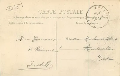 Reims — Square Colbert i Statua Colberta — Wydawca R. B. (nr 41) — Rewers