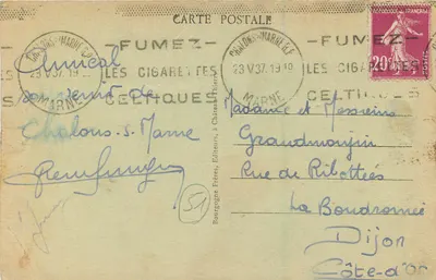 Chalons-sur-Marne (Marne) - A Catedral — Edição J B, n° 103 — Verso