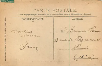 Reims — A Vesle — A Avenida dos Cavaleiros — Edit. Michaud, Livraria da Academia — Verso