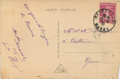 Reims — Hotel de Ville — wydawca Poli, nr 624 — Rewers