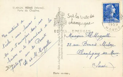 Gate of the Chapter — Reims — Publisher La Cigogne, n° 51.454.24 — Back