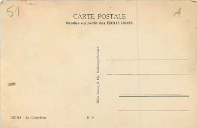 Reims - De Kathedraal — uitgever Hélio Braun & Cie, serie B-9 — Achterkant