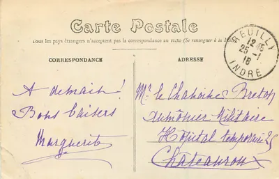 Reuilly (Indre) — Castelo de la Ferté, visto de cima — Editor E.M. n°1 — Verso