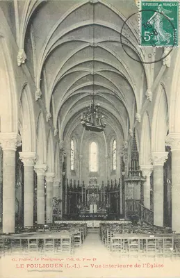 Le Pouliguen (L.I.) — Vista interior da Igreja — Cl. Fodéré, Coll. O. P. — 49