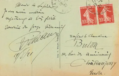 Nevers — La Cattedrale vista attraverso gli Acaci — Stampa H. Wayer, Prémery — Verso