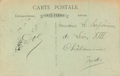 Paray-le-Monial (S.-et-L.) — Capela da Visitação onde o Sagrado Coração se revelou à Santa Marguerita-Marie — 70 aparições de 1673 a 1690 — Verso