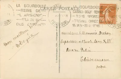 La Bourboule — Duży Most nad Dordonią — J. Gouttefangeas, wyd., Olliergues (P.-de-D.) — Rewers