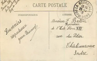 Około La Bourboule — Wodospad Plat à Barbe — LI — Rewers