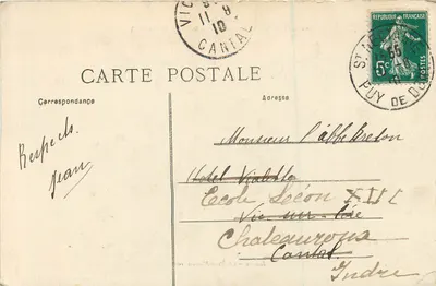 Auvergne — Okolice Saint-Nectaire — Skoczek Saillant — Issoire — Chauvet-Marion, wyd. — Rewers