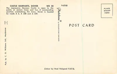 Zamek Dover — Zamek normandzki — wydawca Colourpicture Publishers, n° P45768 — Rewers