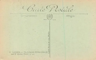 Loches — A Colegiata de São Urs e a Torre de São Antônio — LL — Verso
