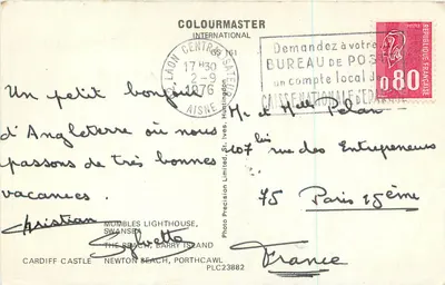 Bilhete postal moderno Saudações da South Wales Dragon — Verso