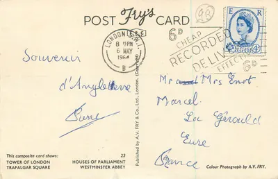 Londres — vista composta — A.V. Fry & Co. Ltd. n°23 — Verso