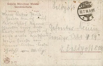Pescador em Spitzweg — Galeria Münchner Meister, n° 371 — Verso