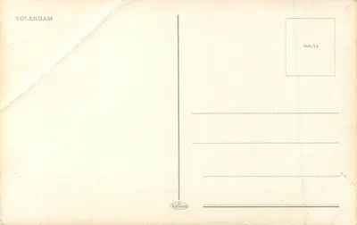 Bilhete postal moderno Folclore de Volendam — Verso
