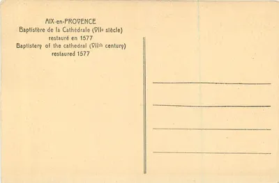 Baptysterium katedry — Aix-en-Provence — A. Agauffe — Rewers