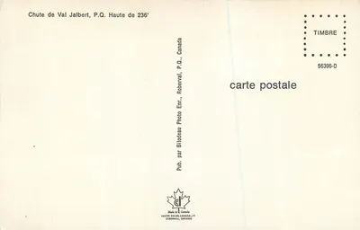 Spadzista Val Jalbert — P.Q., Kanada — Wyd. Bilodeau Photo Enr., Roberval, P.Q. — Rewers