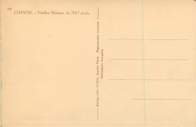 Chinon — Alte Häuser des 15. Jahrhunderts — Kunstausgabe YVON, Paris — Rückseite