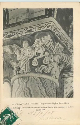 Chauvigny (Vienne) — Chapiteau da igreja São Pedro — fot. C. Stéard