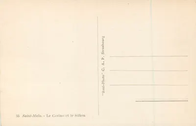 Saint-Malo — O Casino e o Sillon — C. A. P. Strasbourg — Verso