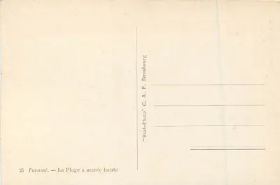Paramé — La plage à marée haute — C. A. P. Strasbourg — Verso