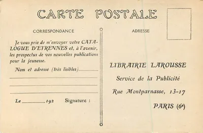 Góry Sierroz — Wycinek z 'La France, Géographie illustrée', T. II — Librairie Larousse — Rewers