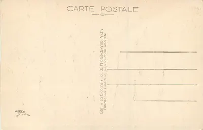 Vichy — Um canto do Parque dos Célestins — La Cigogne, n°383 — Verso