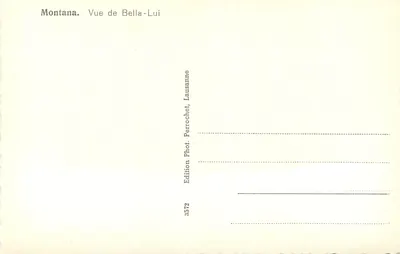 Góry — Widok z Bella-Lui — Edycja Fot. Percochet, Lausanne, nr 3572 — Rewers