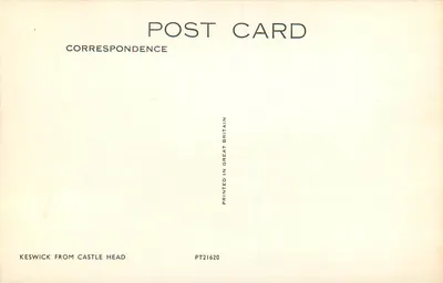 Keswick — widok panoramiczny z Castle Head — Correspondence — Rewers