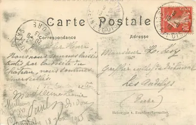 Castillo de CHANTILLY visto desde la pradera — n°9 — Héliotypie A. Courdier, Versalles — Reverso