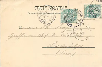 Environs de Vesoul — Le Sabot de Frotey — Edição Bonvalot-Hugelé, Vesoul, n° 98710 — Verso