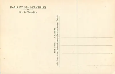 Trocadéro — Paryż i jego cuda — A. Leconte — Rewers