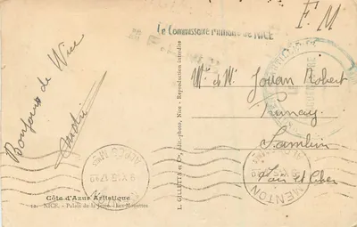 Pałac Jerte — Ptaki morskie — L. Gilletta et Cie, Nice — Rewers