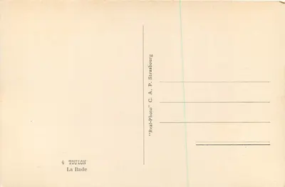 Toulon — La Rade — wydawca 'Real-Photo' C. A. P. Strasbourg, n°4 — Rewers
