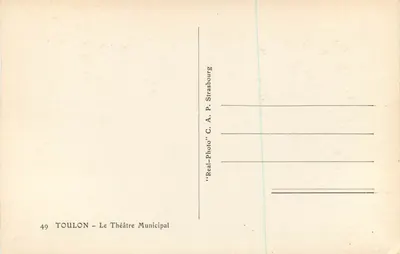 Toulon — O Teatro Municipal — C. A. P. Strasbourg — Verso