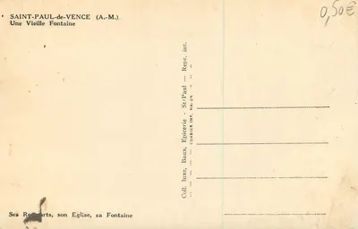 Saint-Paul-de-Vence — एक पुरानी फव्वारा — Combier — पीछे