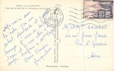 La Garoupe — Widok na zatokę i plaże — Wydawnictwo S.E.P.T. - 2, rue Alexis-Masson, Nîmes — Rewers