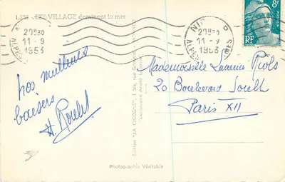 Eze - Vila dominando o mar — Edição 'LA CIGOGNE', Mônaco — Verso