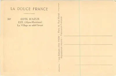 Eze — Wioska z wschodu — Wydawnictwo Art YVON, nr 307 — Rewers