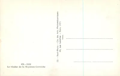 O viaduto da Moyenne Corniche — Eze — editor Cap — Verso