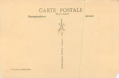 Bilhete postal antigo Breil (A M) Bairro do Ponte Inferior e Avenida Rouvier — Verso