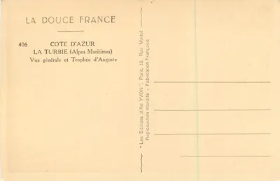 La Turbie — Algemene uitzicht en Trofee van Augustus — Éditions d'Art YVON — Achterkant