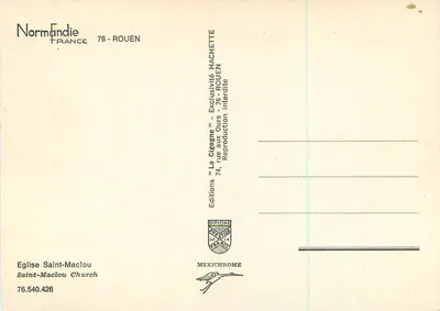 Igreja Saint-Maclou — Rouen — Éditions Hachette — Verso